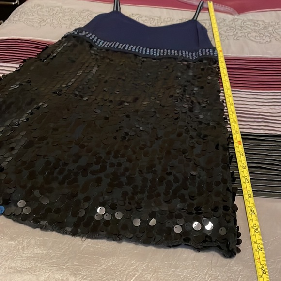 Free People Black & Blue Sequin Mini Dress Size 4 - Picture 8 of 11